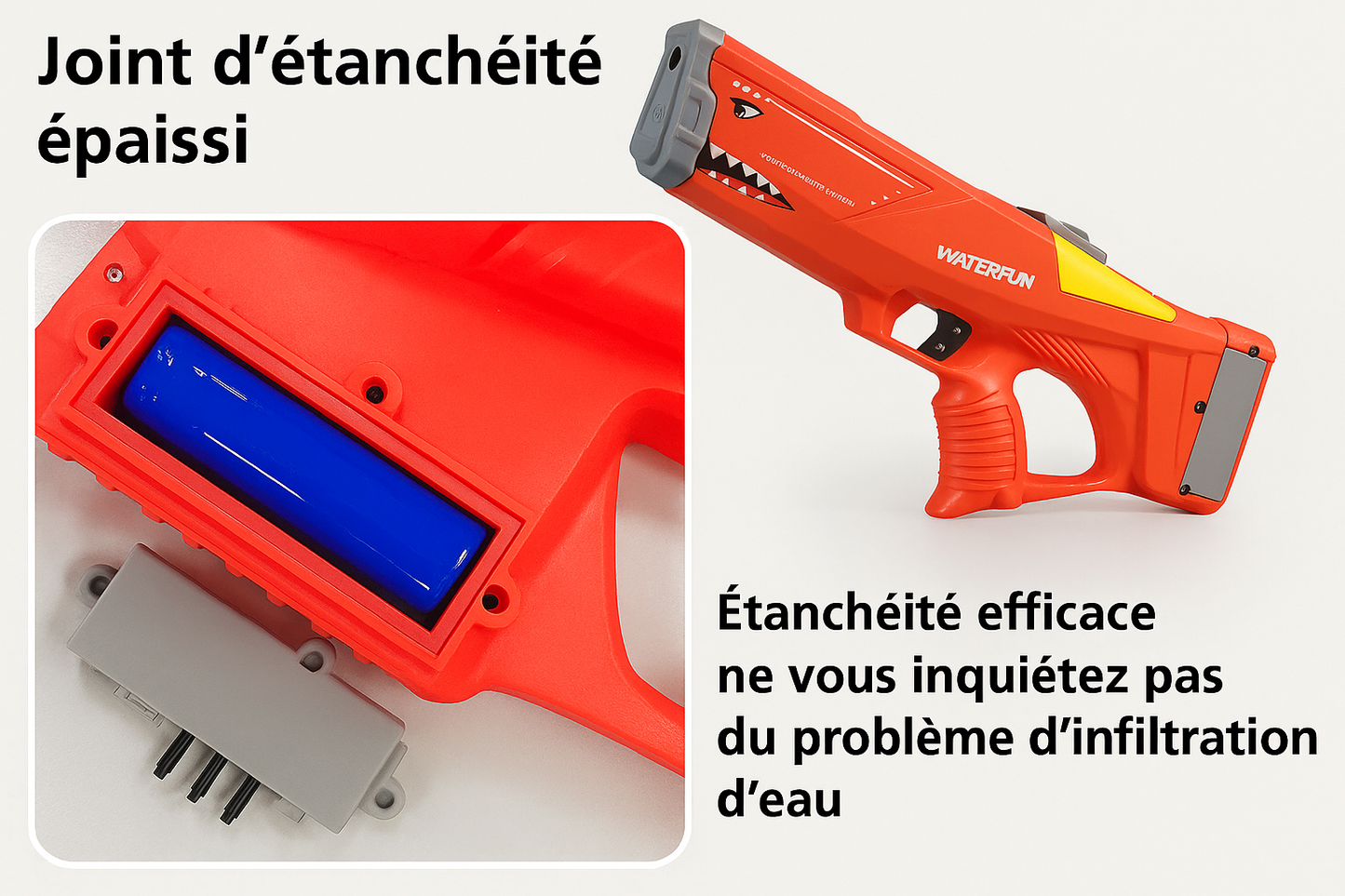 Jet Shark – Pistolet à Eau Électrique Ultra-Puissant pour Batailles d’Été Inoubliables !