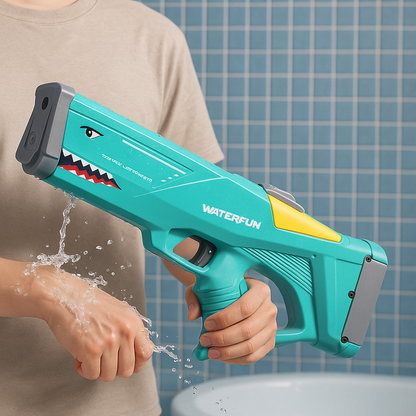 Jet Shark – Pistolet à Eau Électrique Ultra-Puissant pour Batailles d’Été Inoubliables !