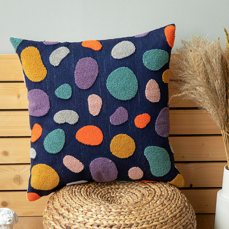 Home Nordic Hug Bed Sofa Cushion Embroidered Pillow Hug Cushion Cotton Simple Cotton Pillow Canvas