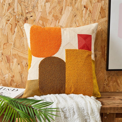 Home Nordic Hug Bed Sofa Cushion Embroidered Pillow Hug Cushion Cotton Simple Cotton Pillow Canvas