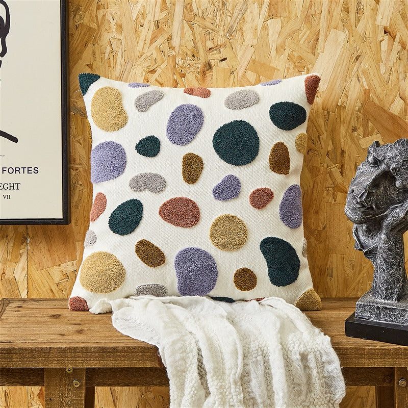 Home Nordic Hug Bed Sofa Cushion Embroidered Pillow Hug Cushion Cotton Simple Cotton Pillow Canvas