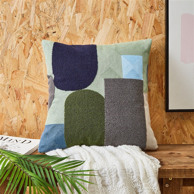 Home Nordic Hug Bed Sofa Cushion Embroidered Pillow Hug Cushion Cotton Simple Cotton Pillow Canvas