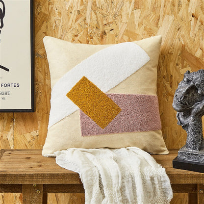 Home Nordic Hug Bed Sofa Cushion Embroidered Pillow Hug Cushion Cotton Simple Cotton Pillow Canvas