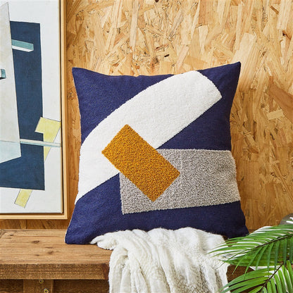 Home Nordic Hug Bed Sofa Cushion Embroidered Pillow Hug Cushion Cotton Simple Cotton Pillow Canvas