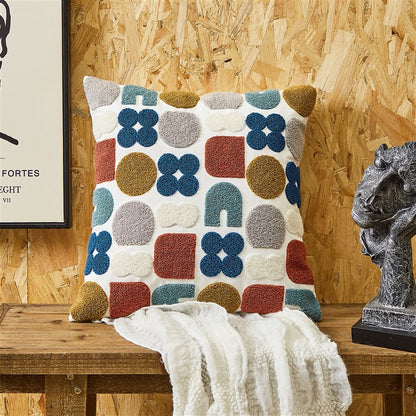 Home Nordic Hug Bed Sofa Cushion Embroidered Pillow Hug Cushion Cotton Simple Cotton Pillow Canvas