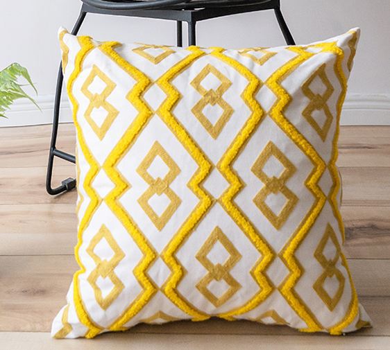 Housse de coussin géométrique en coton – Style cosy & design 45×45 cm