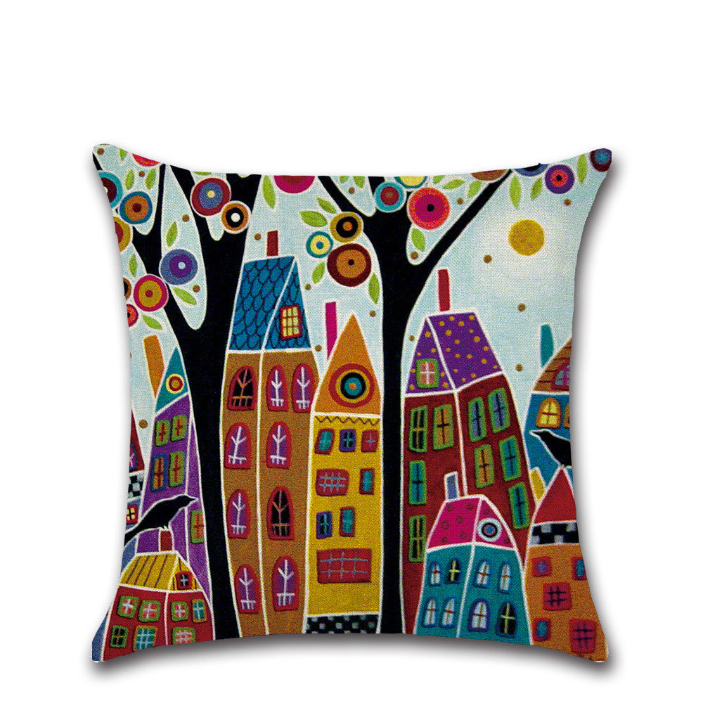 Hand-Painted Beautiful Home Cotton And Linen Pillowcase