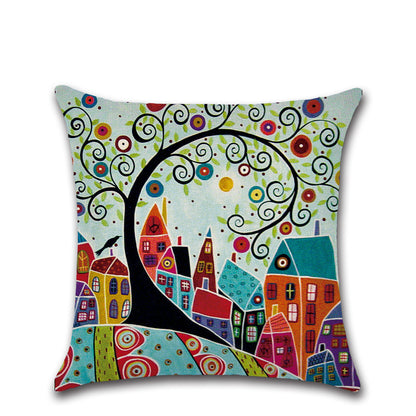 Hand-Painted Beautiful Home Cotton And Linen Pillowcase