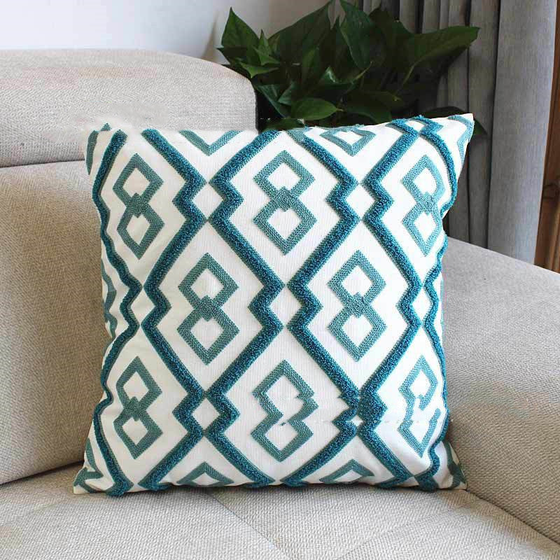 Housse de coussin géométrique en coton – Style cosy & design 45×45 cm